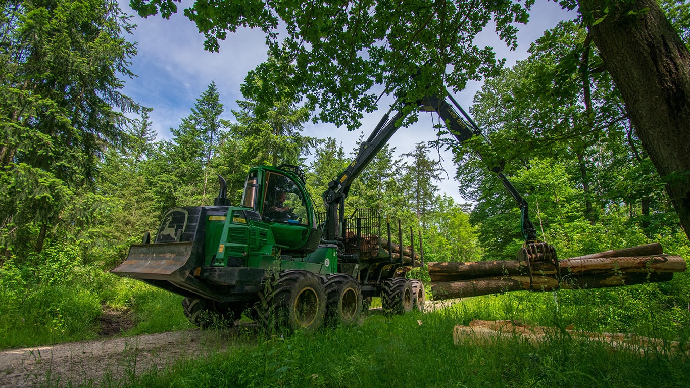 Kuormatraktori metsässä