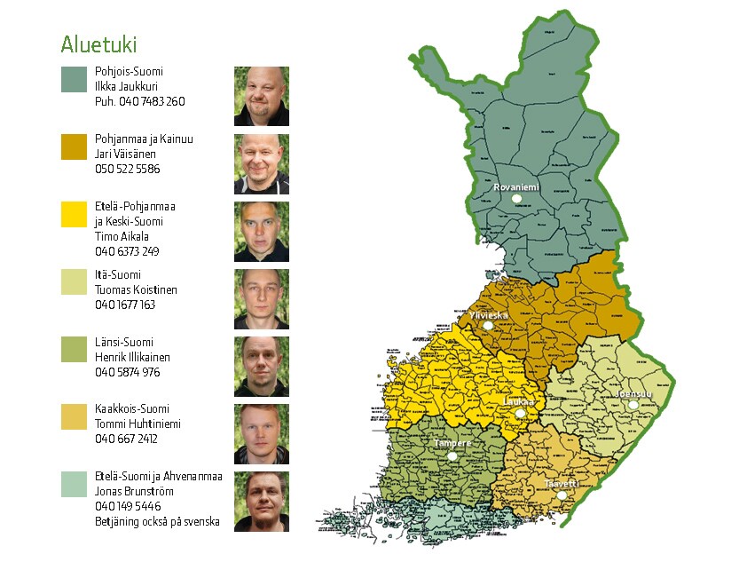 Suomen kartta ja teknisen tuen piirit