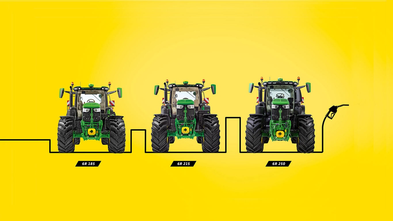 6r-sarjan traktorit suuri keltainen